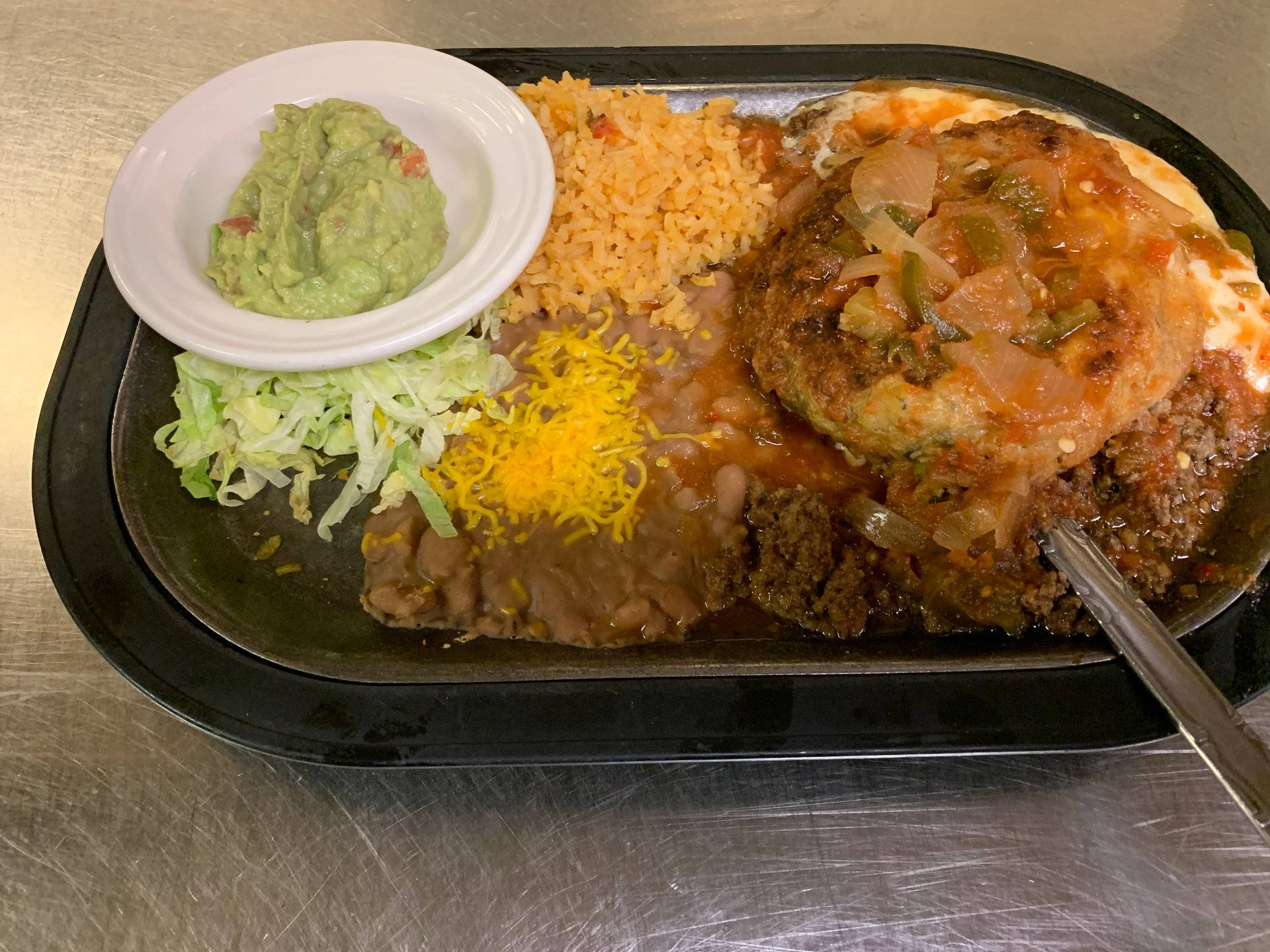 Chili Relleno, black plate, enchilada, Full HD Desktop Wallpaper