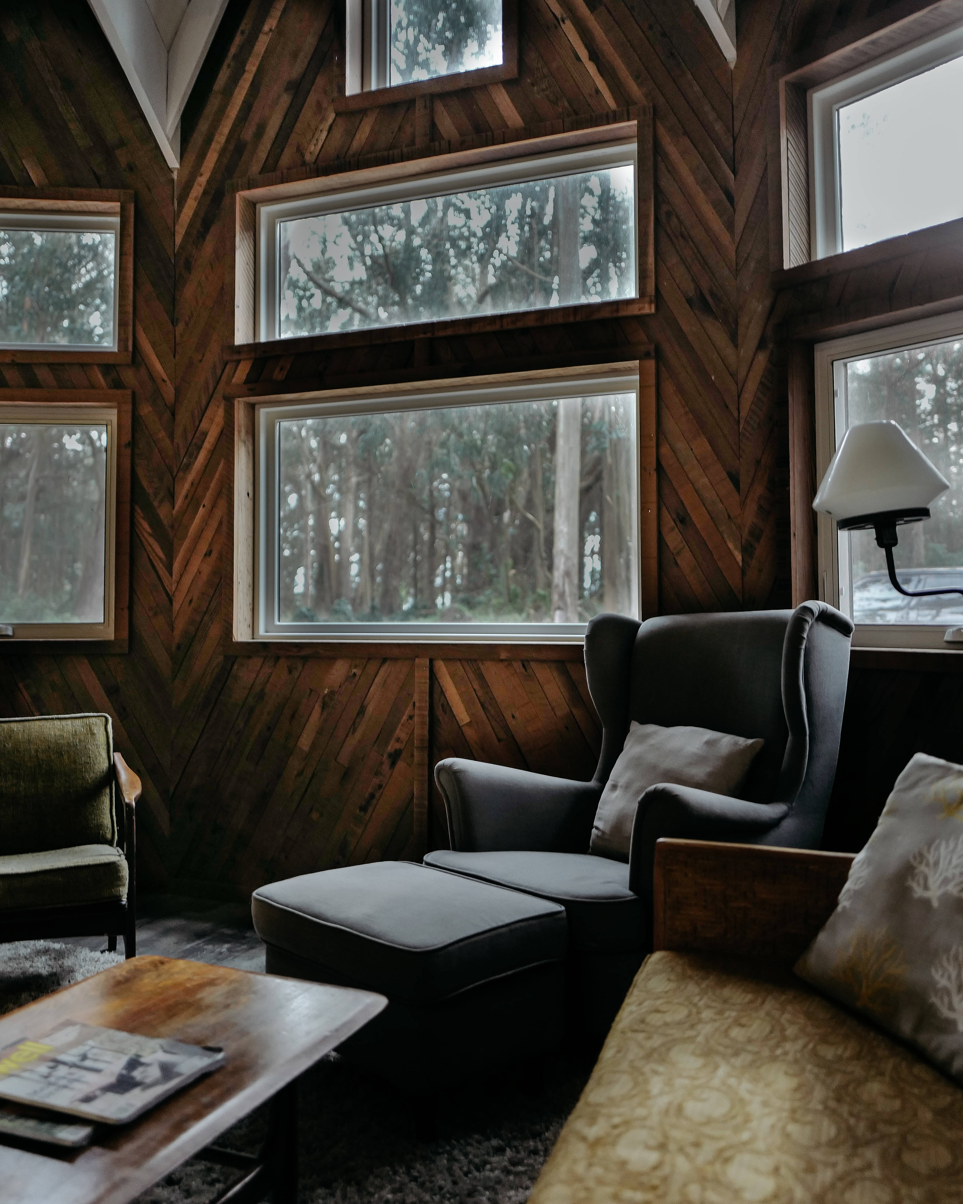 Chill 4K, wooden house, dark wood herringbone walls, 4K Phone Wallpaper