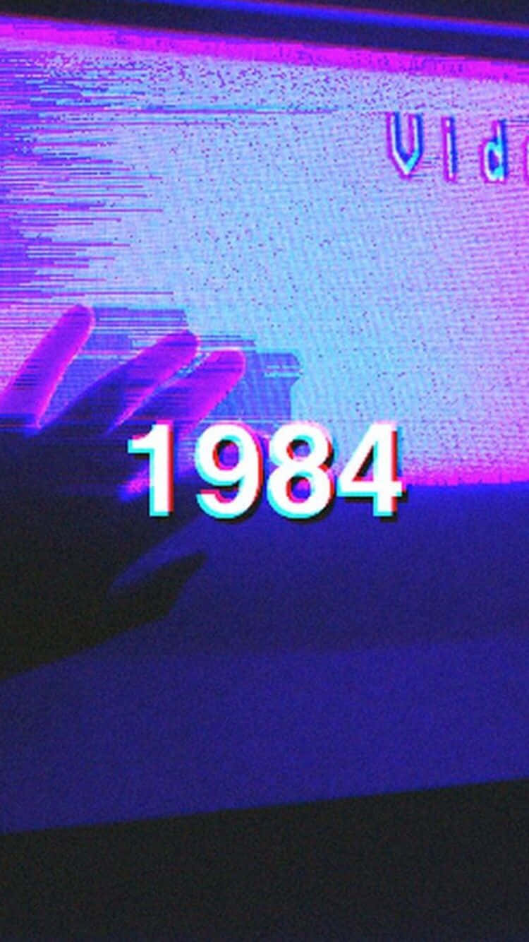 1984, vintage TV screen, glitchy, HD Phone Wallpaper