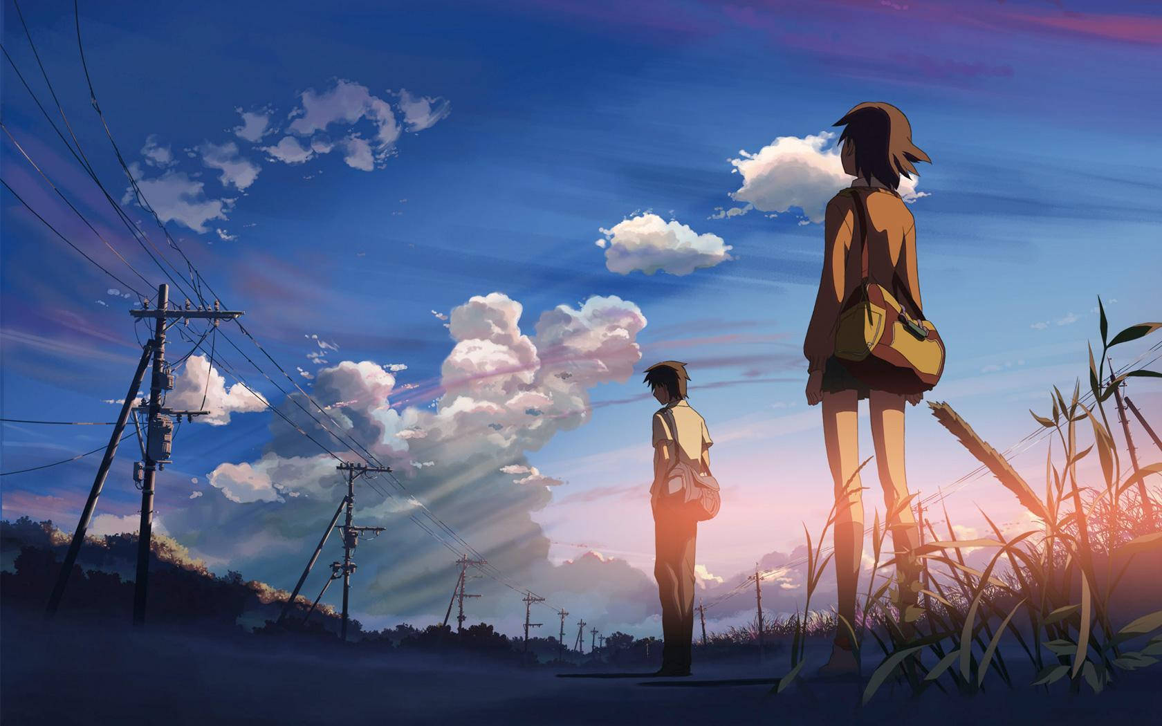 5 Centimeters Per Second, sunset, roadside, HD Desktop Wallpaper