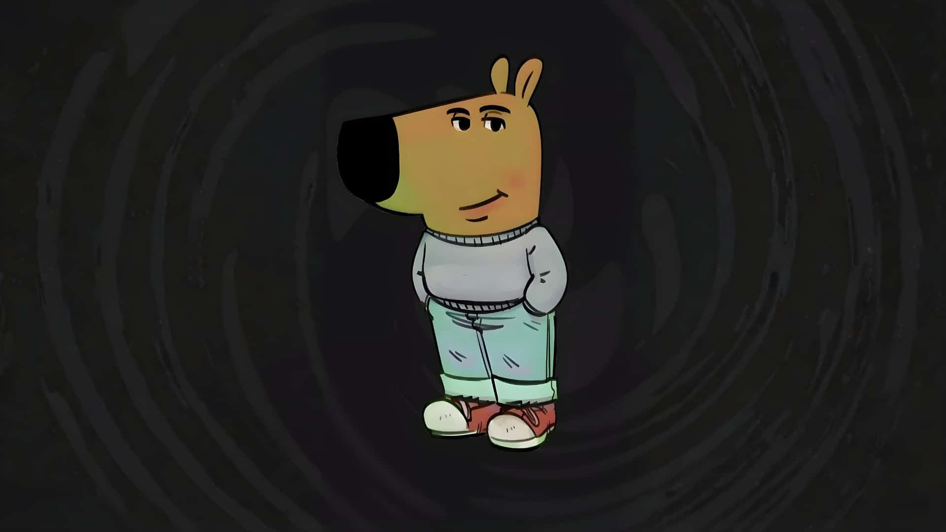 Chill Guy, cartoon dog, white sweater, Full HD Desktop Wallpaper