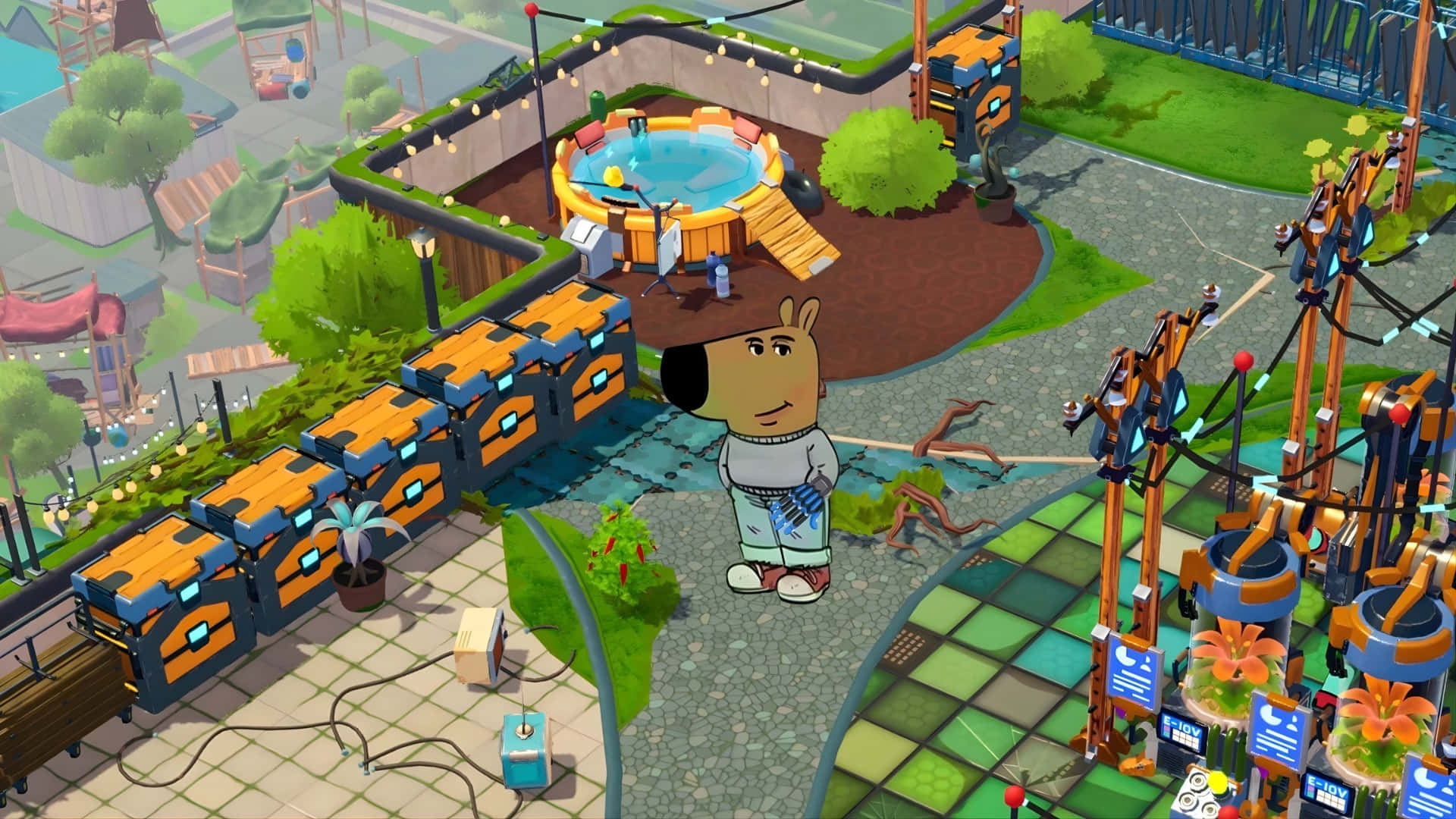 Chill Guy, game world, cartoon dog, Full HD Desktop Wallpaper