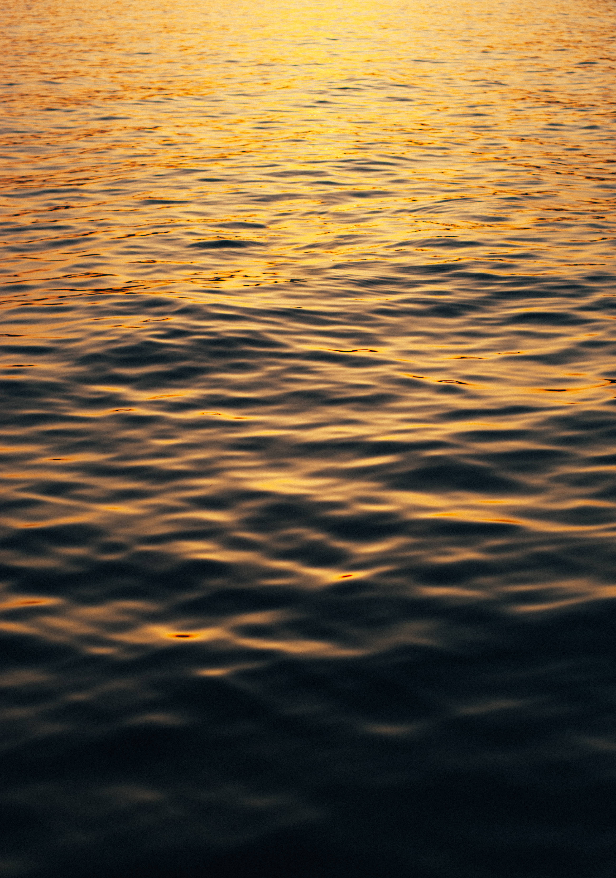 Chill iPhone, deep water, golden sunset light, 2K Phone Wallpaper