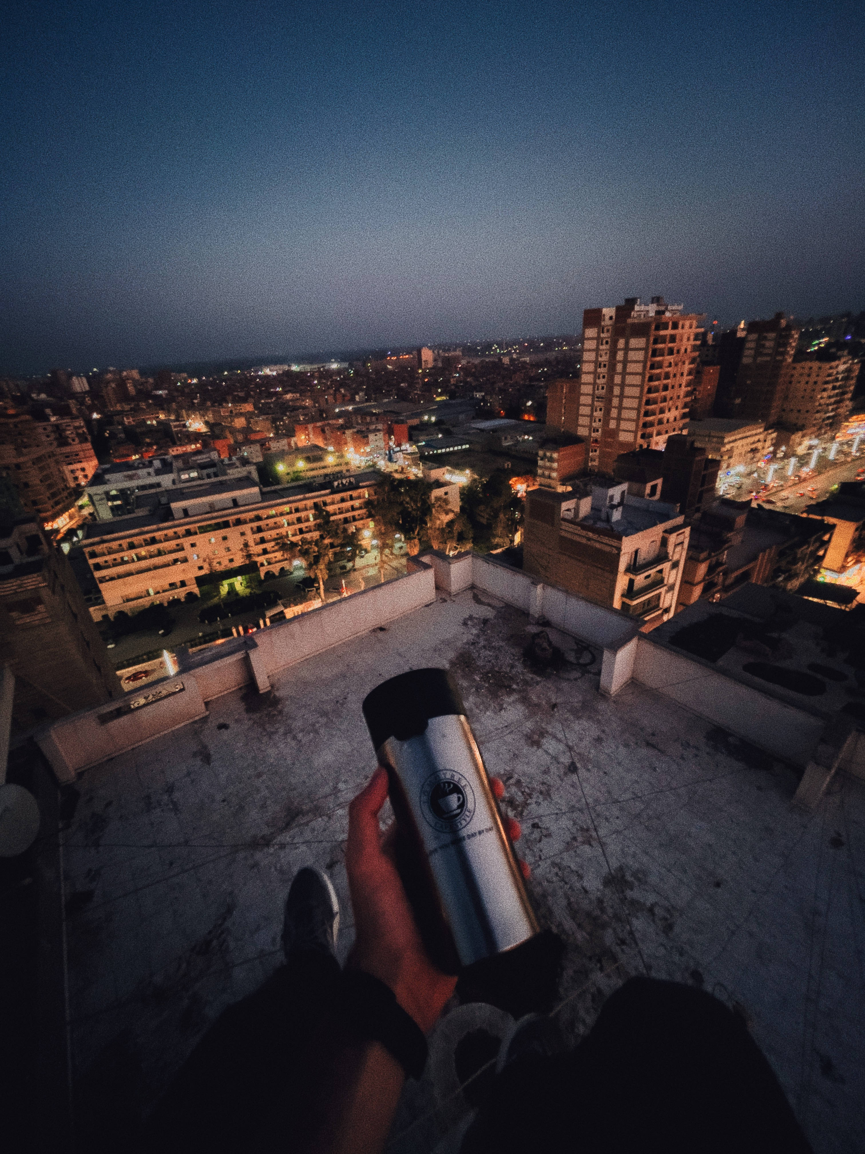 Chill iPhone, rooftop, dusk, 4K Phone Wallpaper