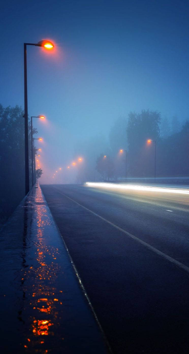 iPhone, rain, misty twilight, HD Phone Wallpaper