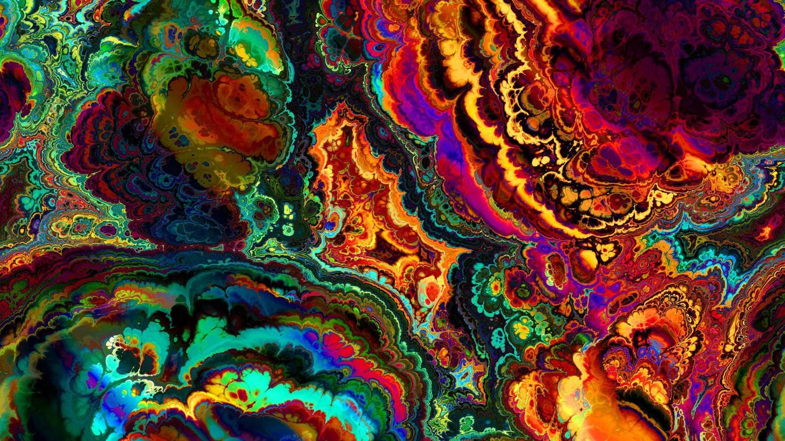Chill Stoner, psychedelic abstract pattern, fiery oranges, HD Desktop Wallpaper