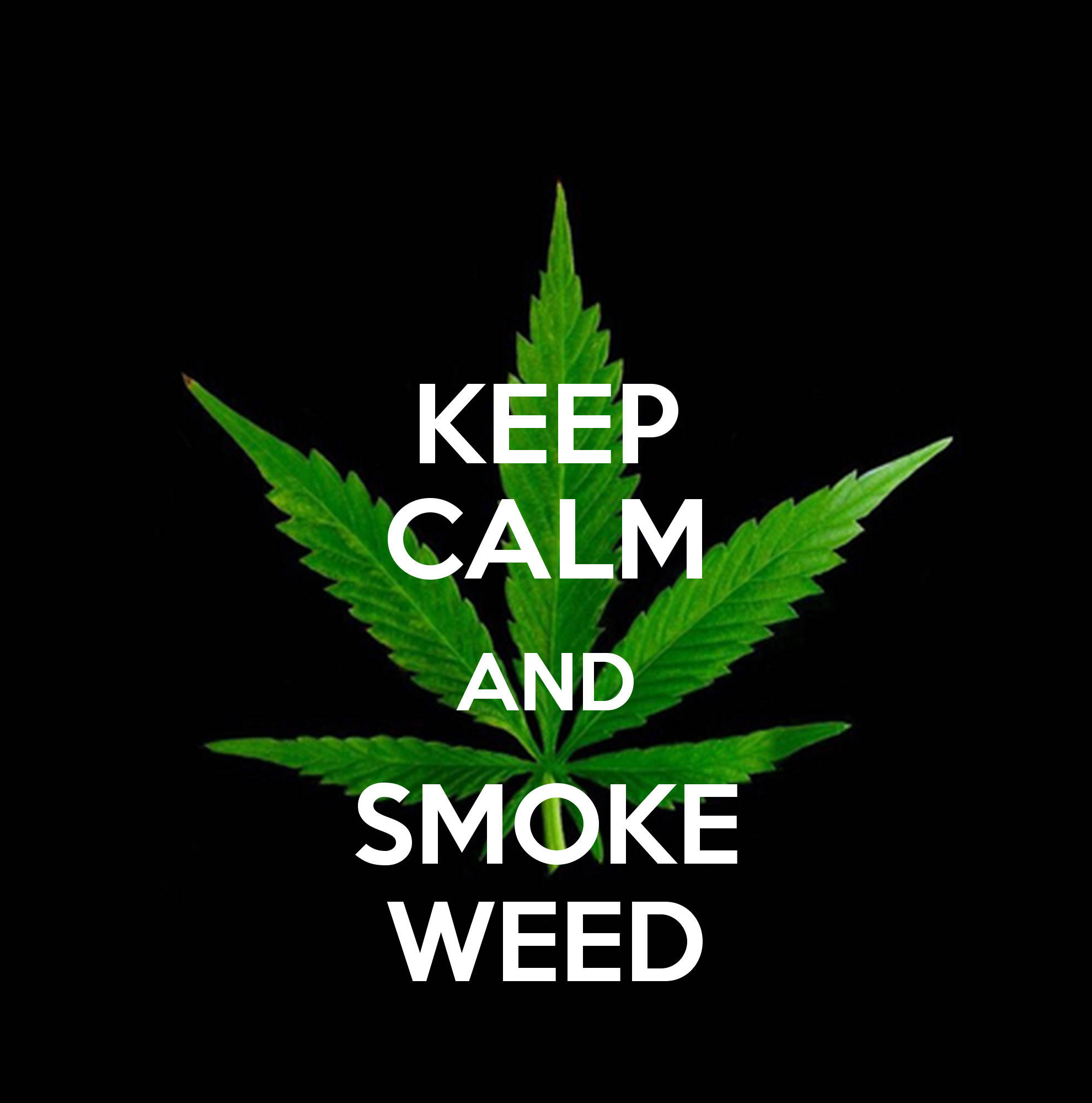 Keep Calm and Stoner, cannabis leaf, black background, Full HD Phone Wallpaper