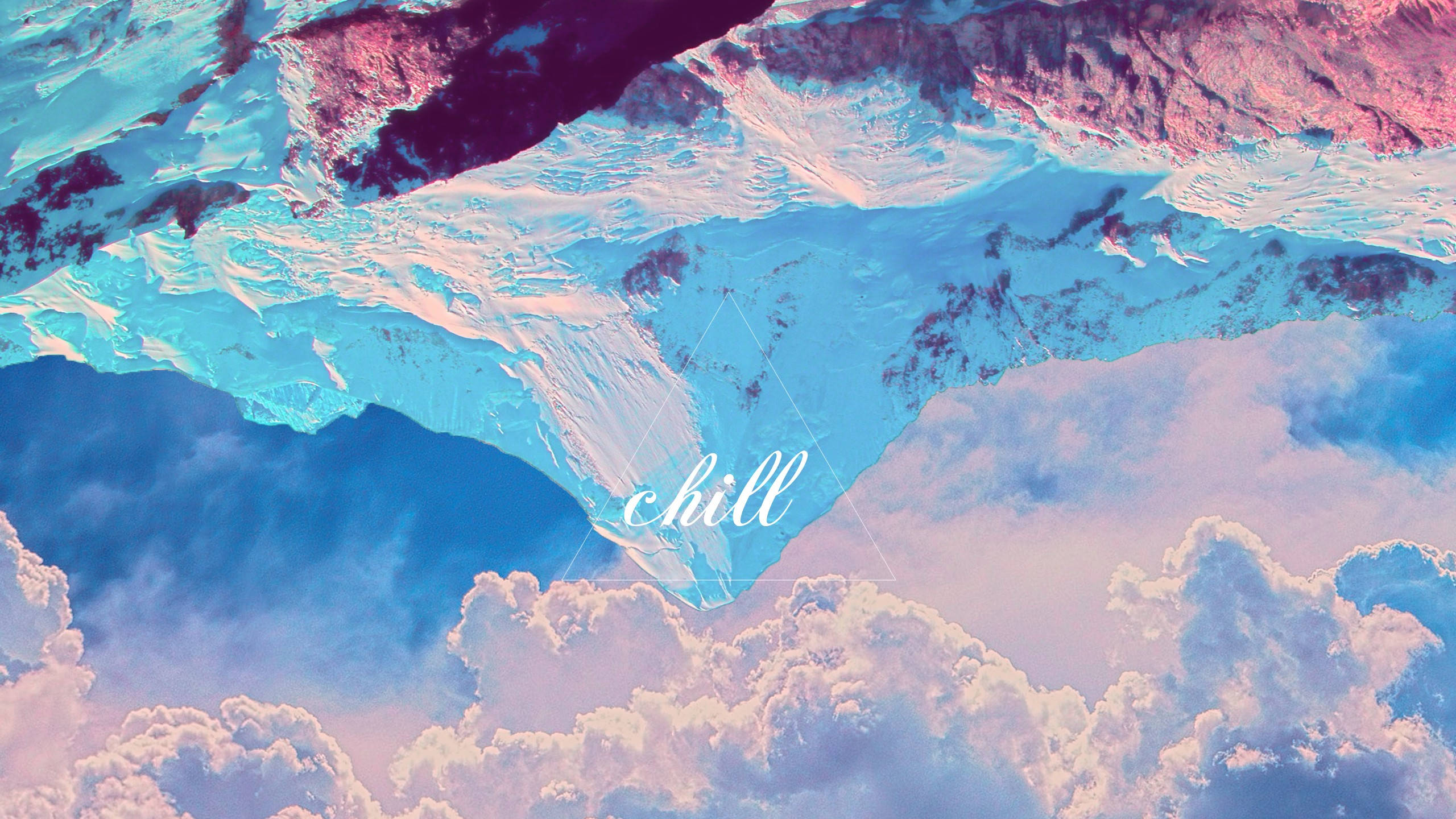 Chill, upside down mountain, snowy mountains, 2K Desktop Wallpaper