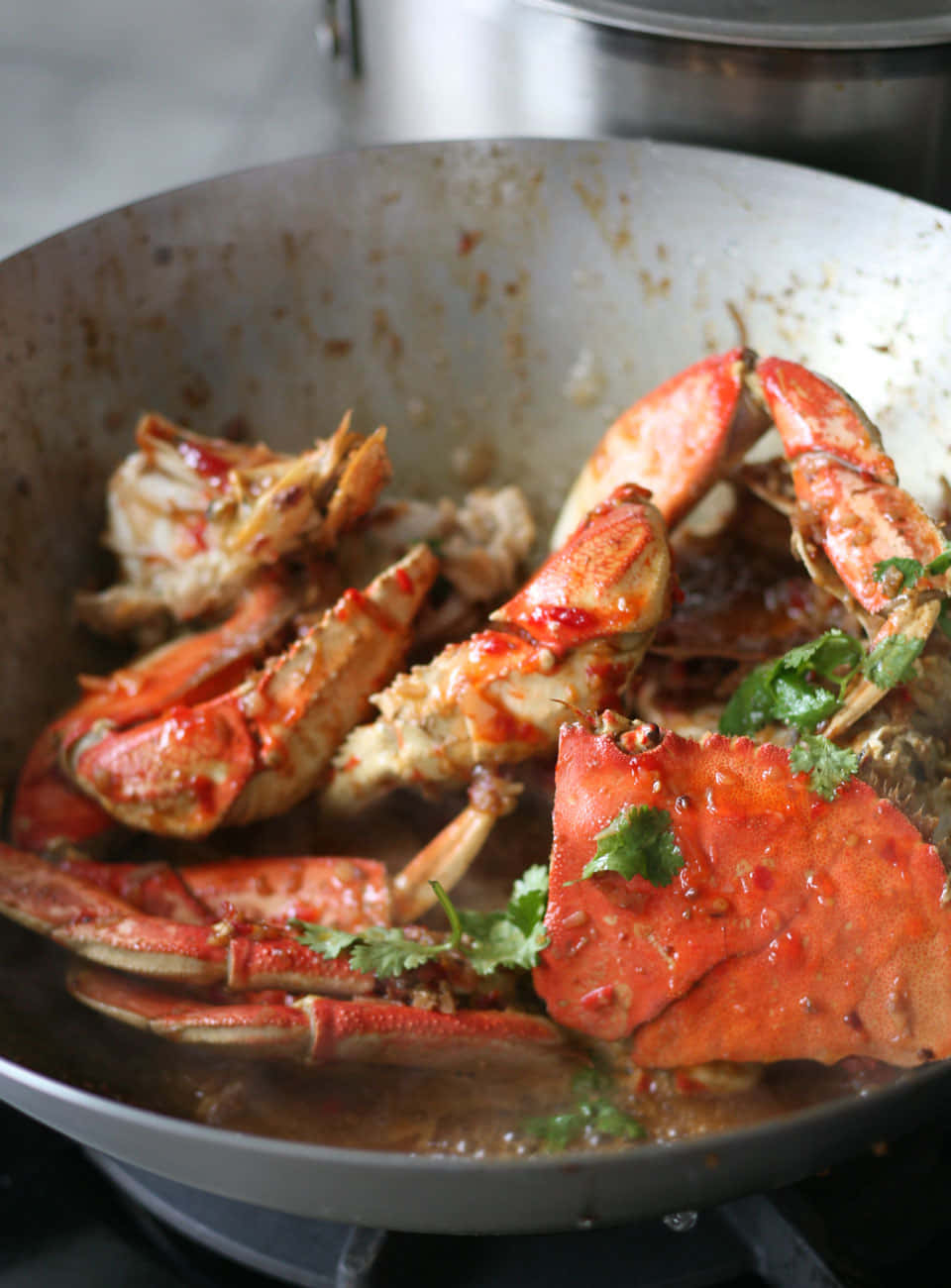 chilli crab, wok, crayfish tails, HD Phone Wallpaper