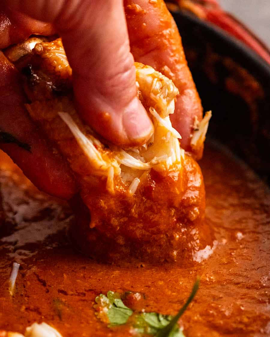 chilli crab, crab meat, rich red sauce, SD Phone Wallpaper