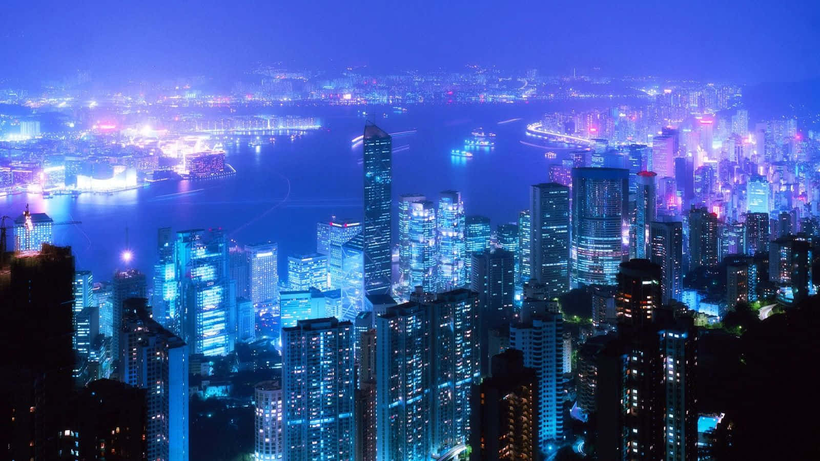 Chilly Night, electric blue, purple, HD Desktop Wallpaper