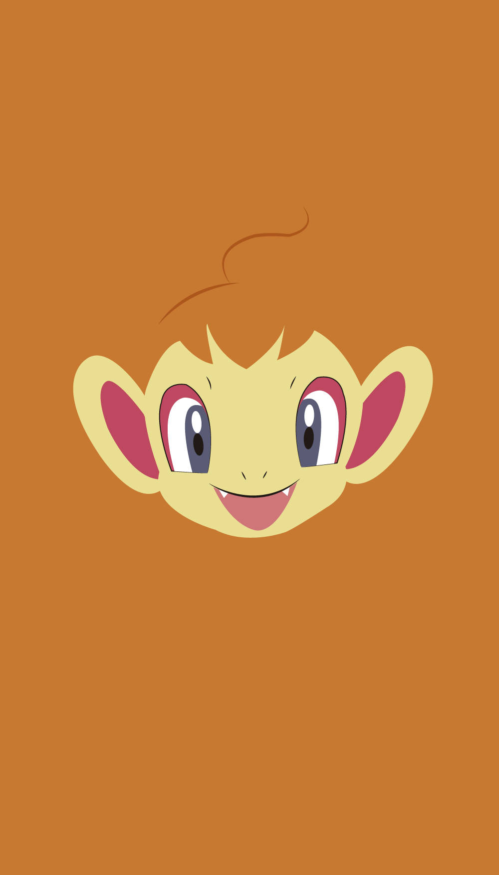 Chimchar, orange background, cartoon monkey face, HD Phone Wallpaper