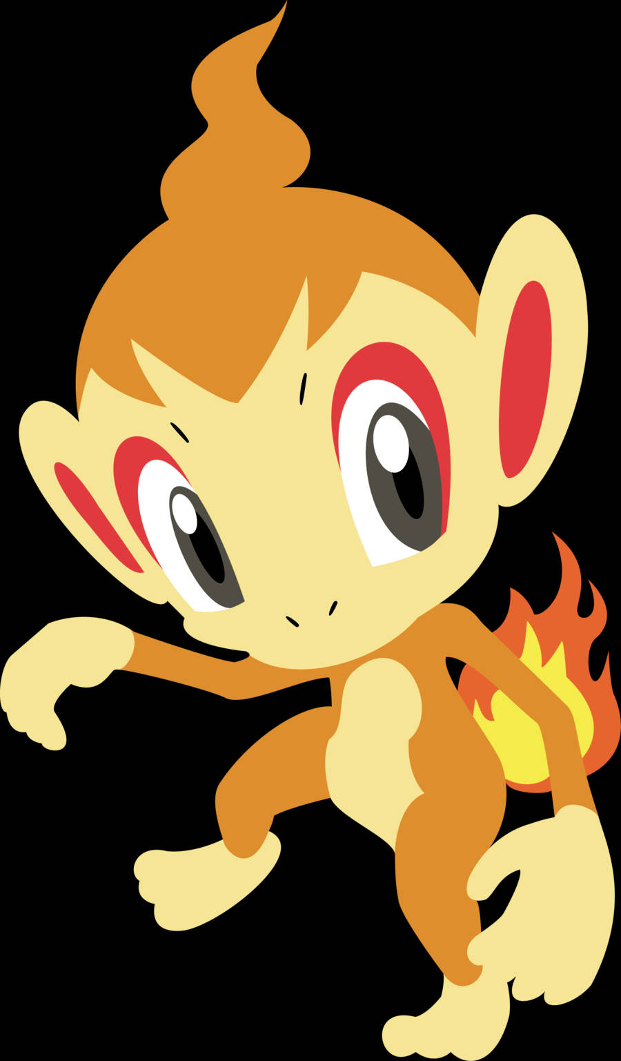 Chimchar, fiery orange fur, flame tail, HD Phone Wallpaper