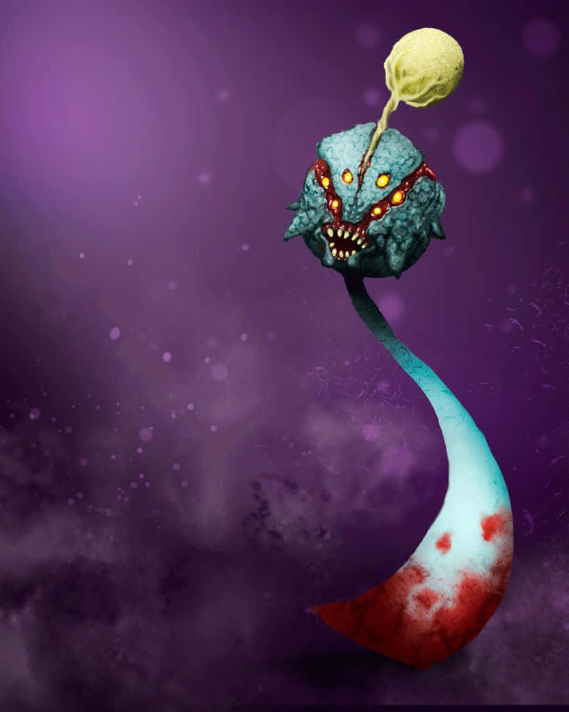 Chimecho, teal, glowing yellow eyes, SD Phone Wallpaper