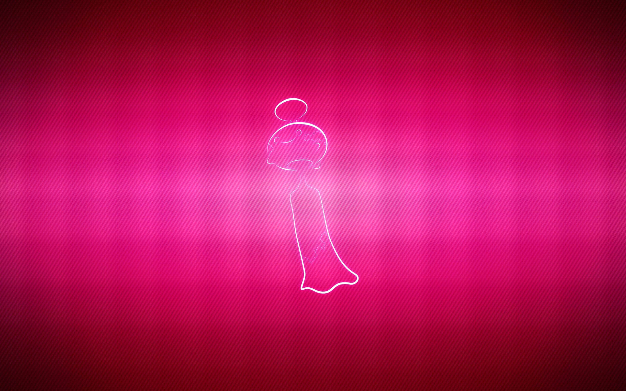 Chimecho, white line angel silhouette, halo, 2K Desktop Wallpaper