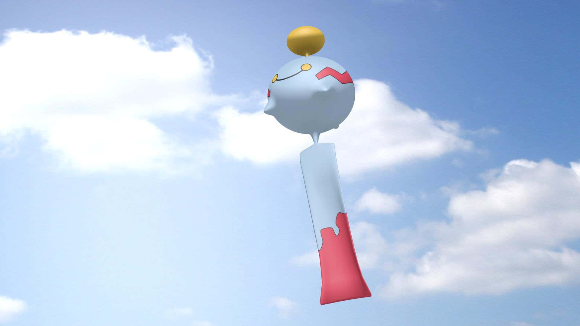 Chimecho, white and red Pokémon, gold orb, Full HD Desktop Wallpaper