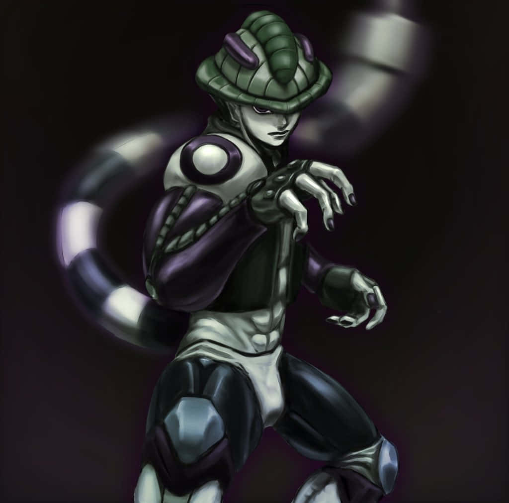 Chimera Ants, green helmet, purple accents, SD Desktop Wallpaper