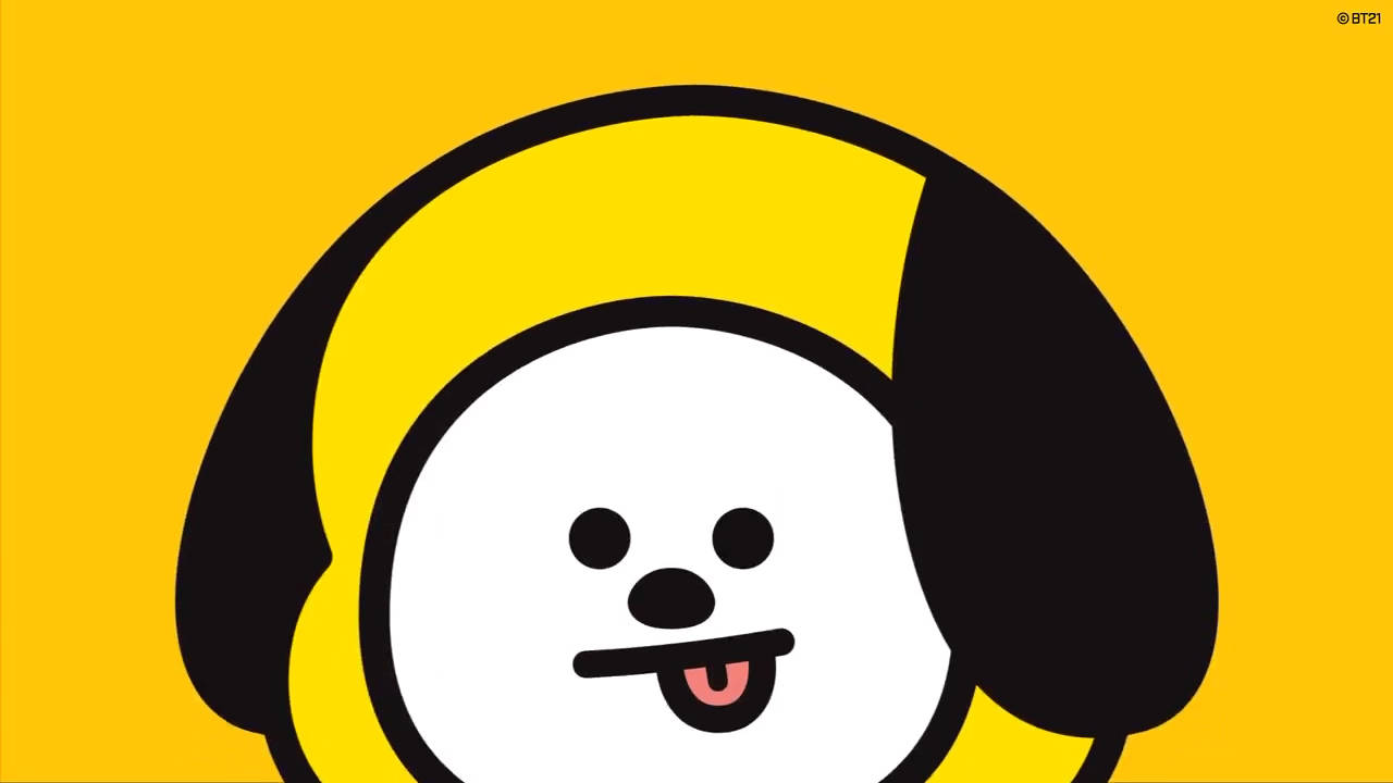 Chimmy Bt21, black ears, pink tongue, HD Desktop Wallpaper