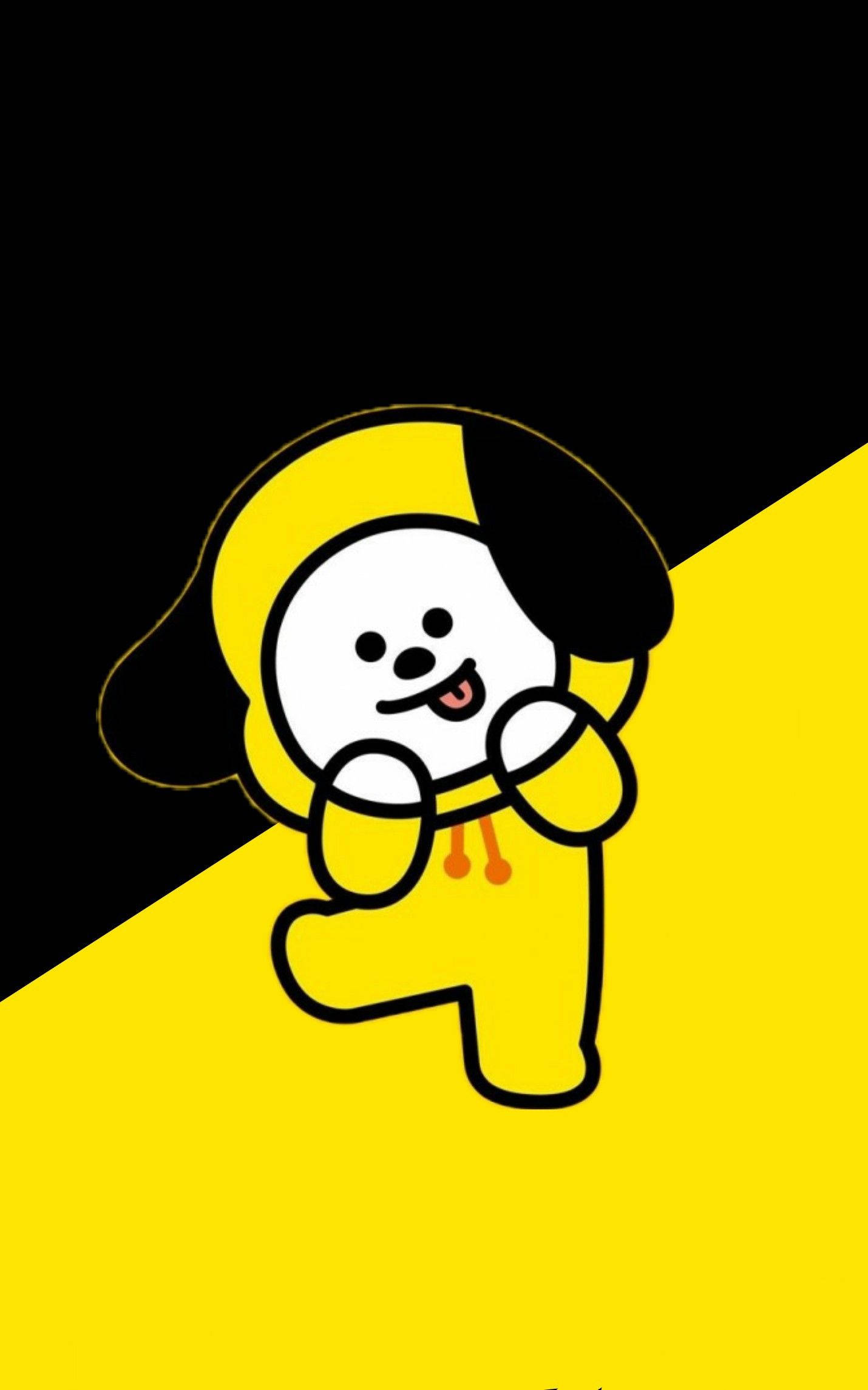 Chimmy Bt21, black and yellow, yellow hoodie, Full HD Phone Wallpaper