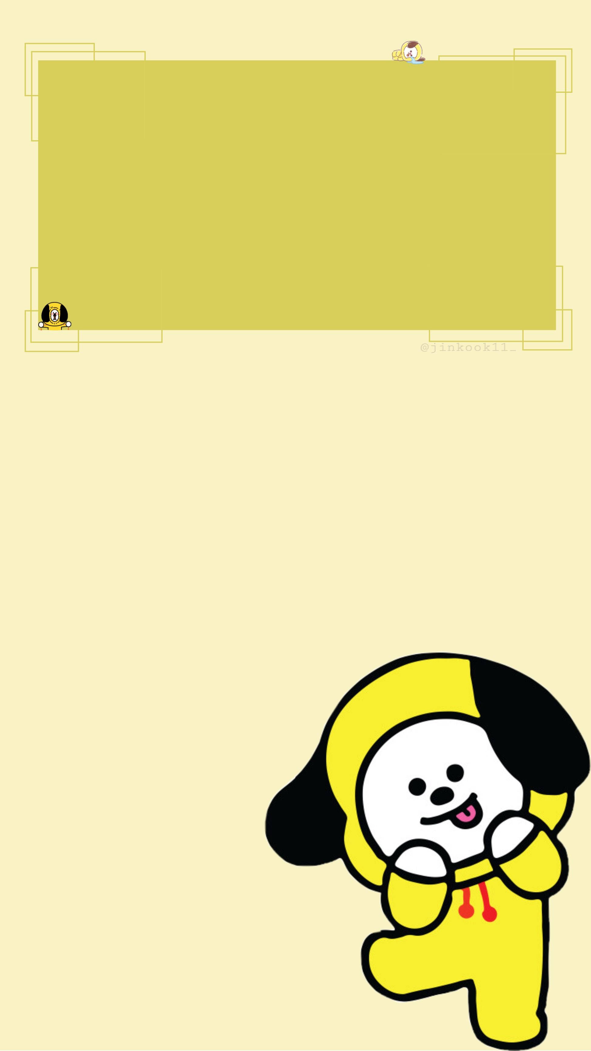 Chimmy Bt21, yellow hoodie, pale yellow wallpaper, 2K Phone Wallpaper