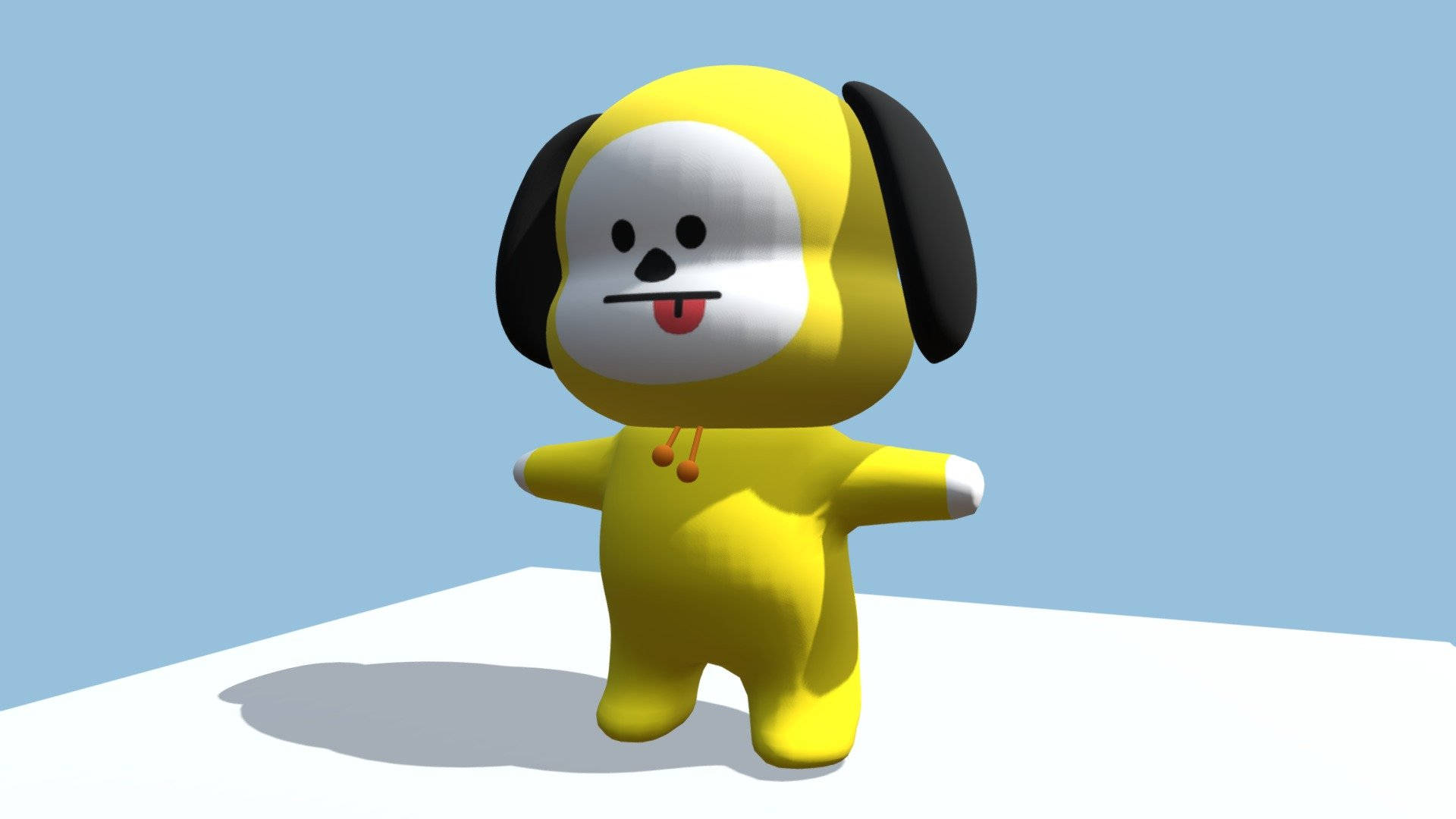 Chimmy Bt21, 3D-rendered, yellow, Full HD Desktop Wallpaper