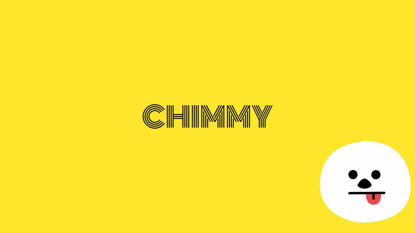 Chimmy Bt21, yellow, black striped letters, HD Desktop Wallpaper