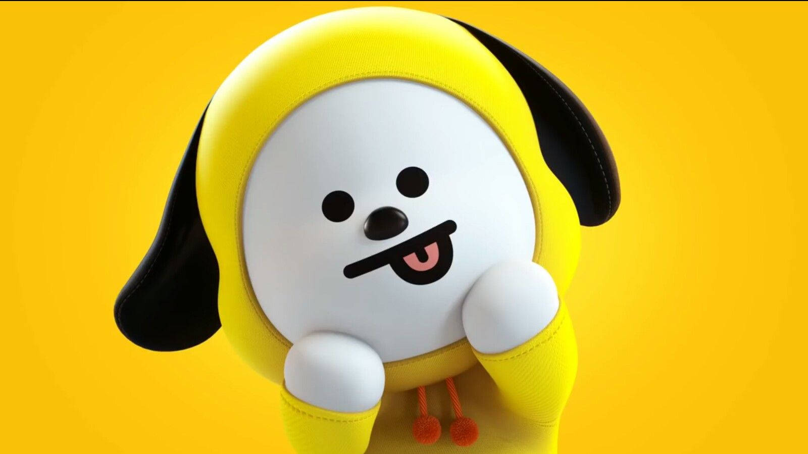 Chimmy BT21, stuffed toy, yellow hoodie, HD Desktop Wallpaper
