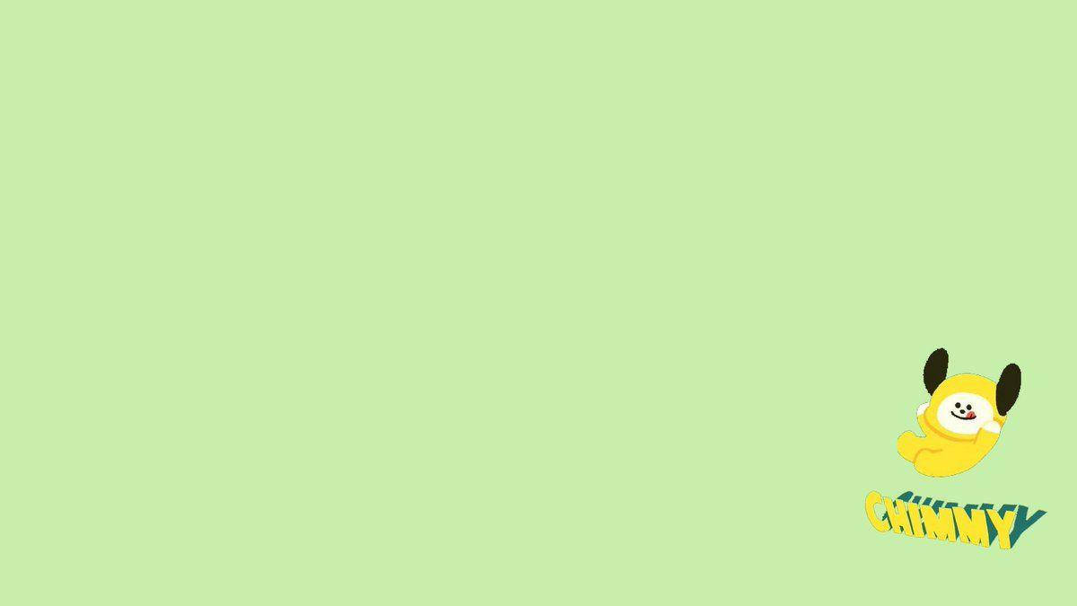 Chimmy Bt21, green, yellow cartoon character, SD Desktop Wallpaper