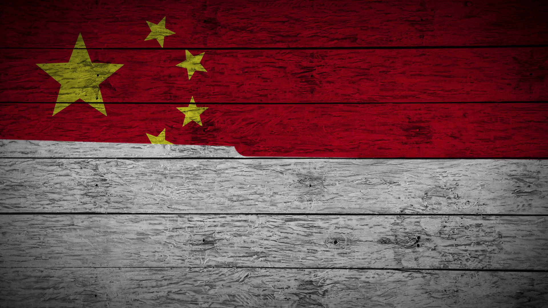 China flag, wood, red, Full HD Desktop Wallpaper