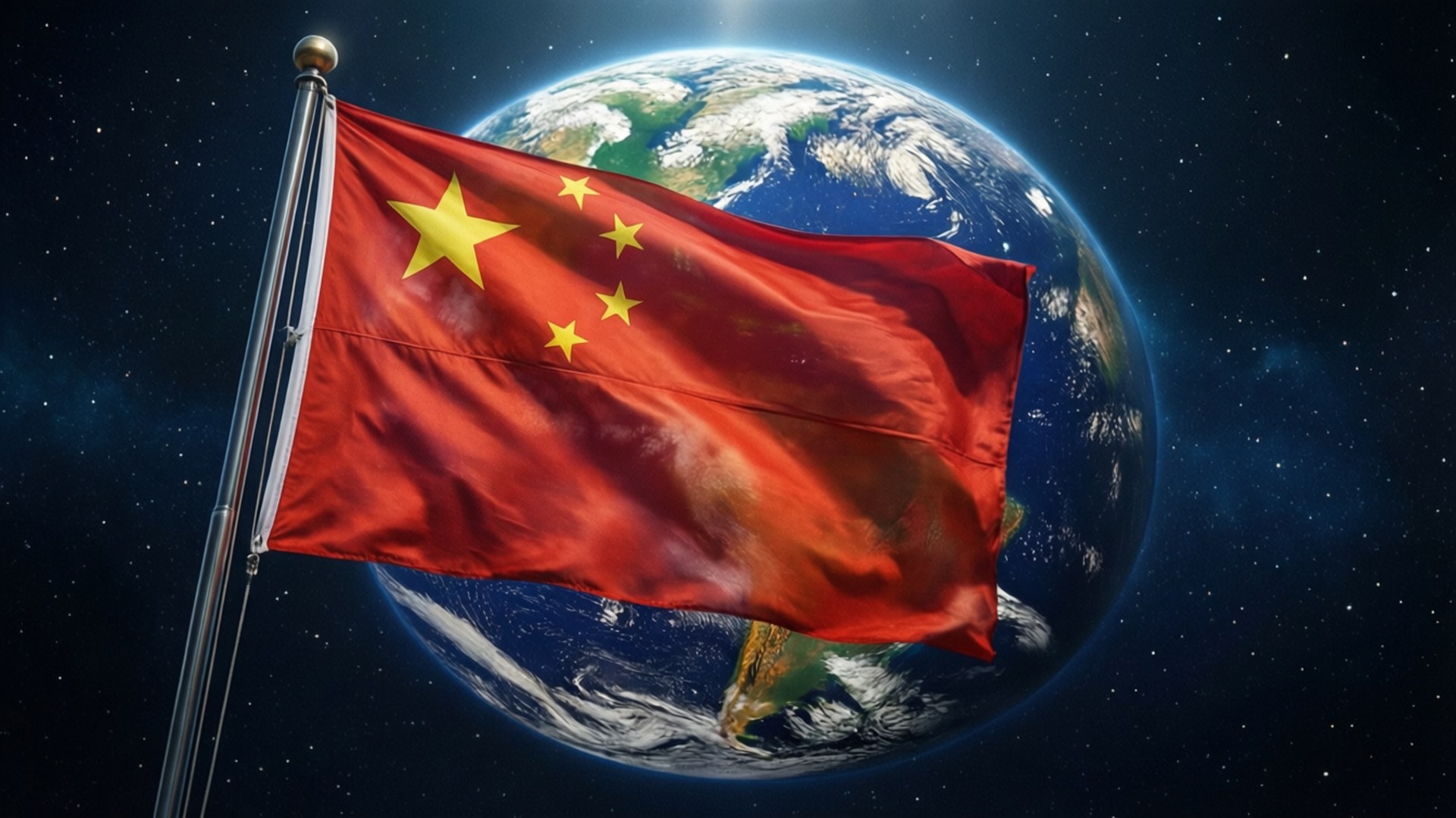 China flag, red, yellow stars, Full HD Desktop Wallpaper