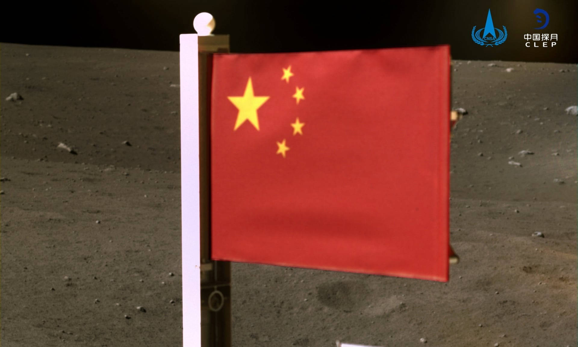 China flag, moon, red, Full HD Desktop Wallpaper