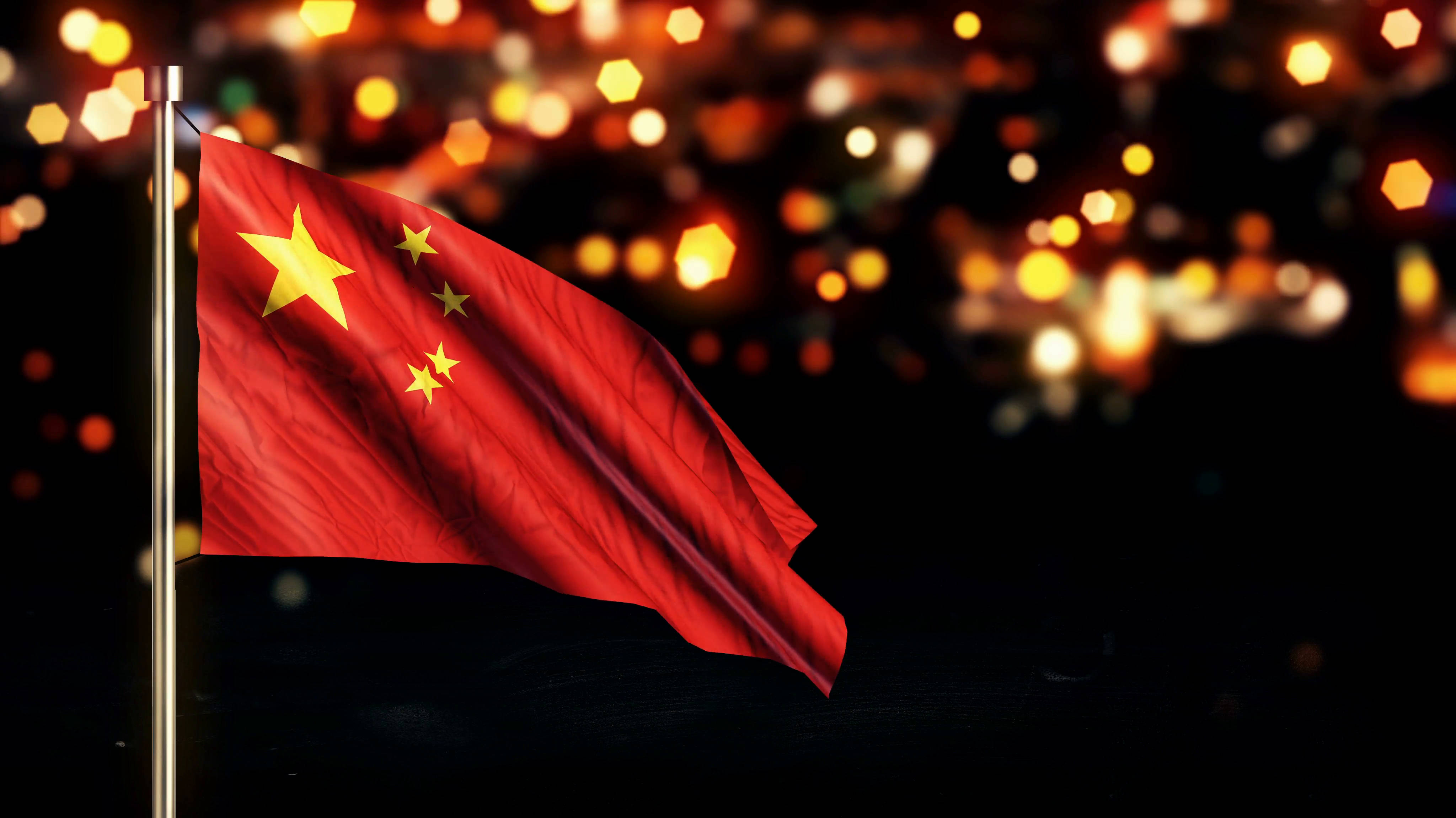 China flag, red, yellow stars, 4K Desktop Wallpaper