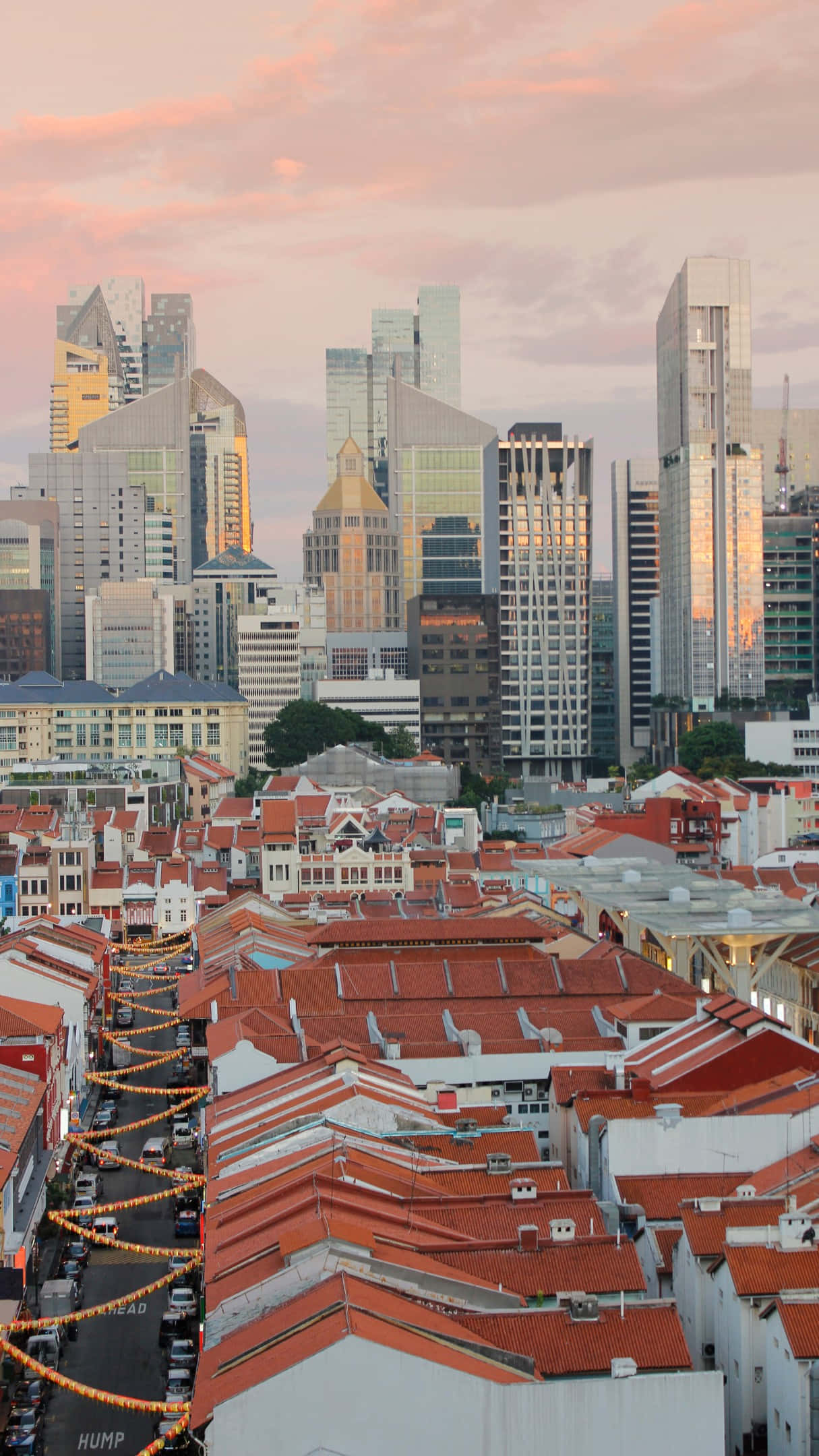 Chinatown Singapore, skyline, dusk, Full HD Phone Wallpaper