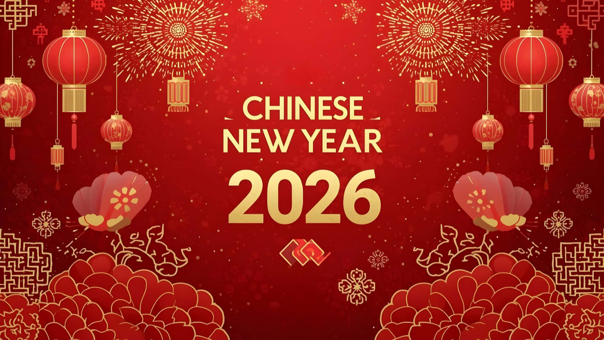 Chinese New Year 2026, red, gold, Full HD Desktop Wallpaper