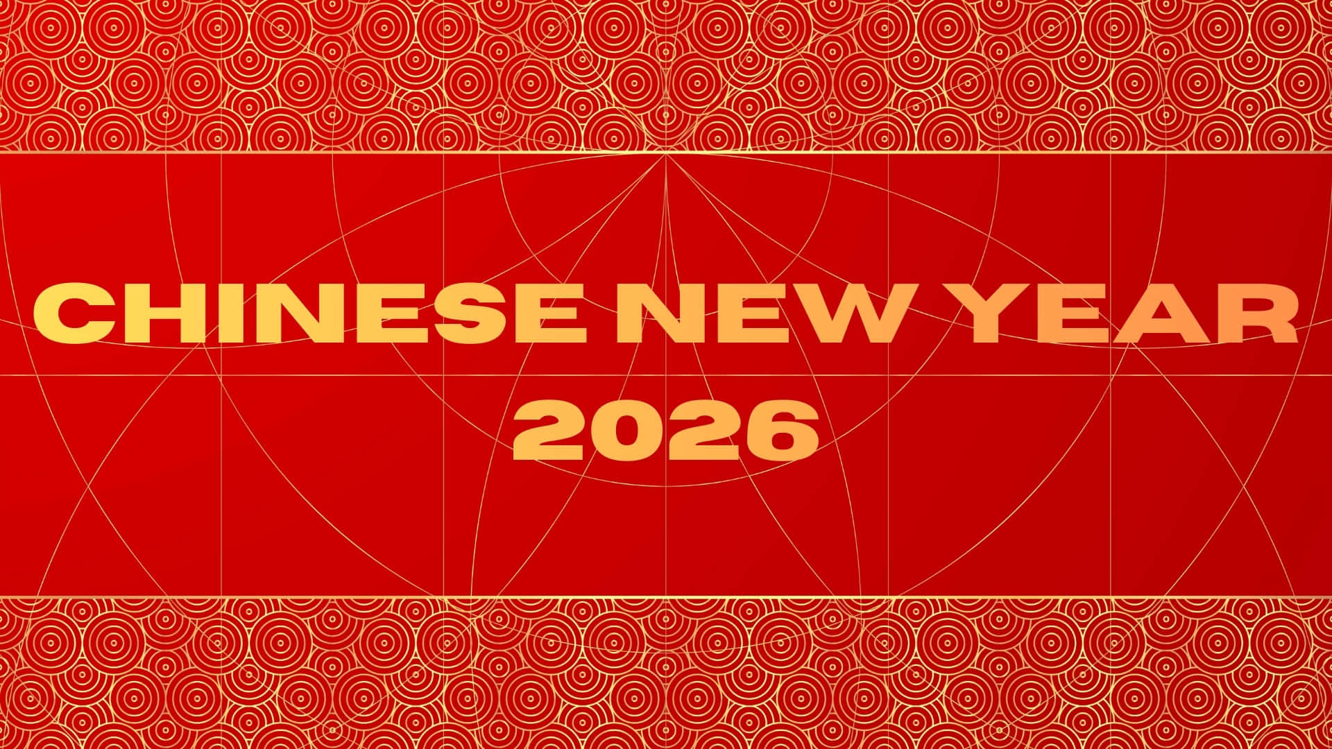 Chinese New Year 2026, red background, golden text, Full HD Desktop Wallpaper