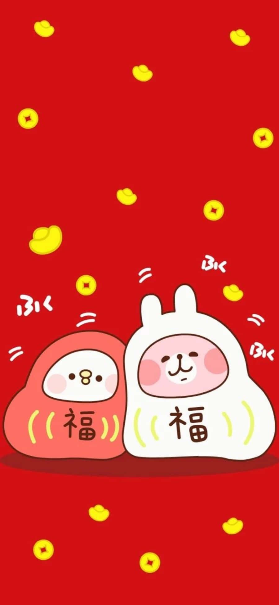 Chinese New Year, iPhone, red and white outfits, Full HD Phone Wallpaper