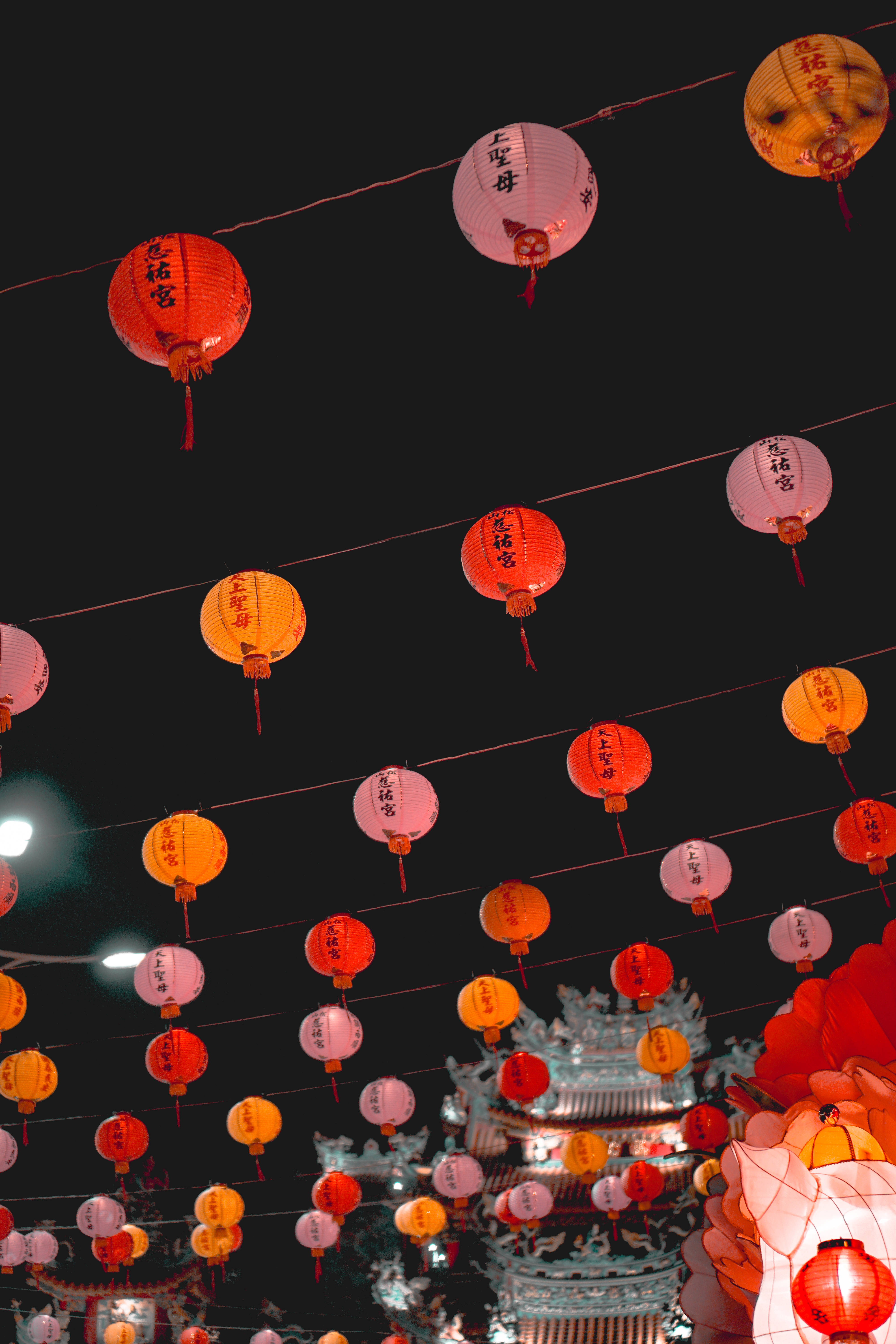 Chinese New Year, orange, red, 5K Phone Wallpaper