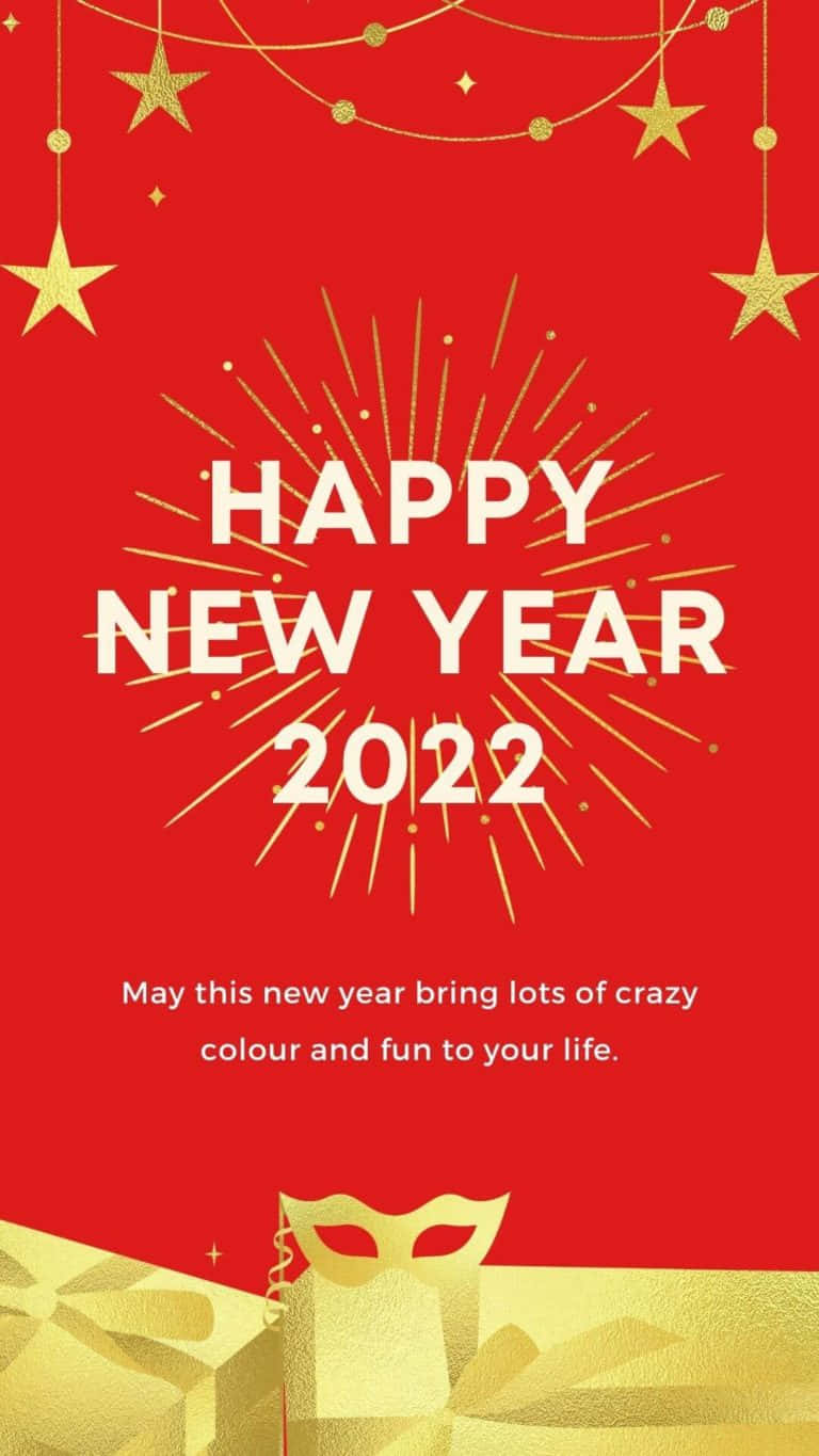Chinese New Year 2022, red background, golden stars, HD Phone Wallpaper