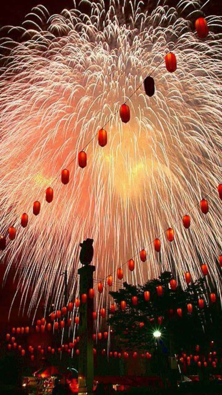 Chinese New Year 2022, street, fireworks, HD Phone Wallpaper