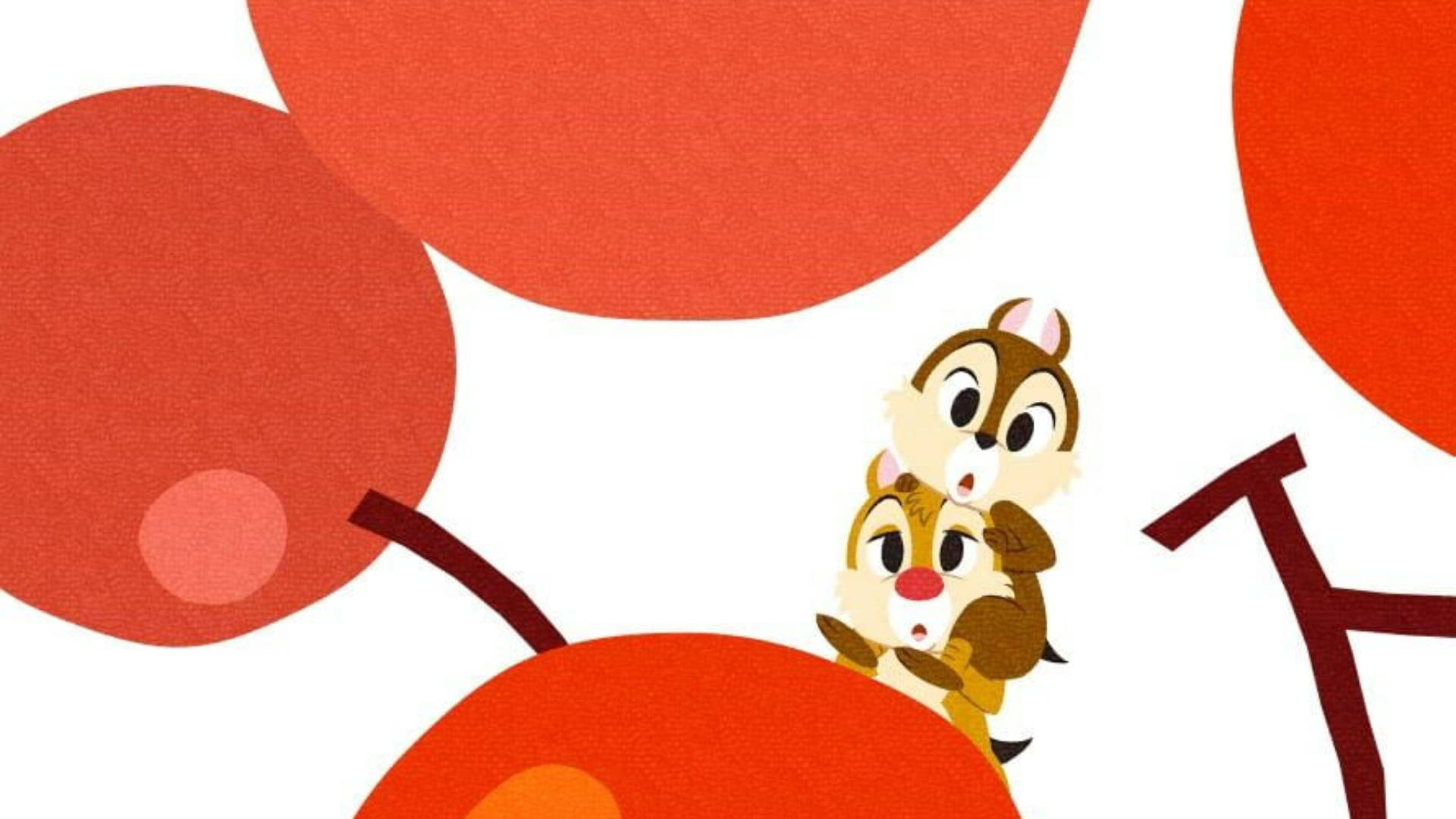 Chip N Dale Rescue Rangers, red cherries, cartoon chipmunks, Full HD Desktop Wallpaper