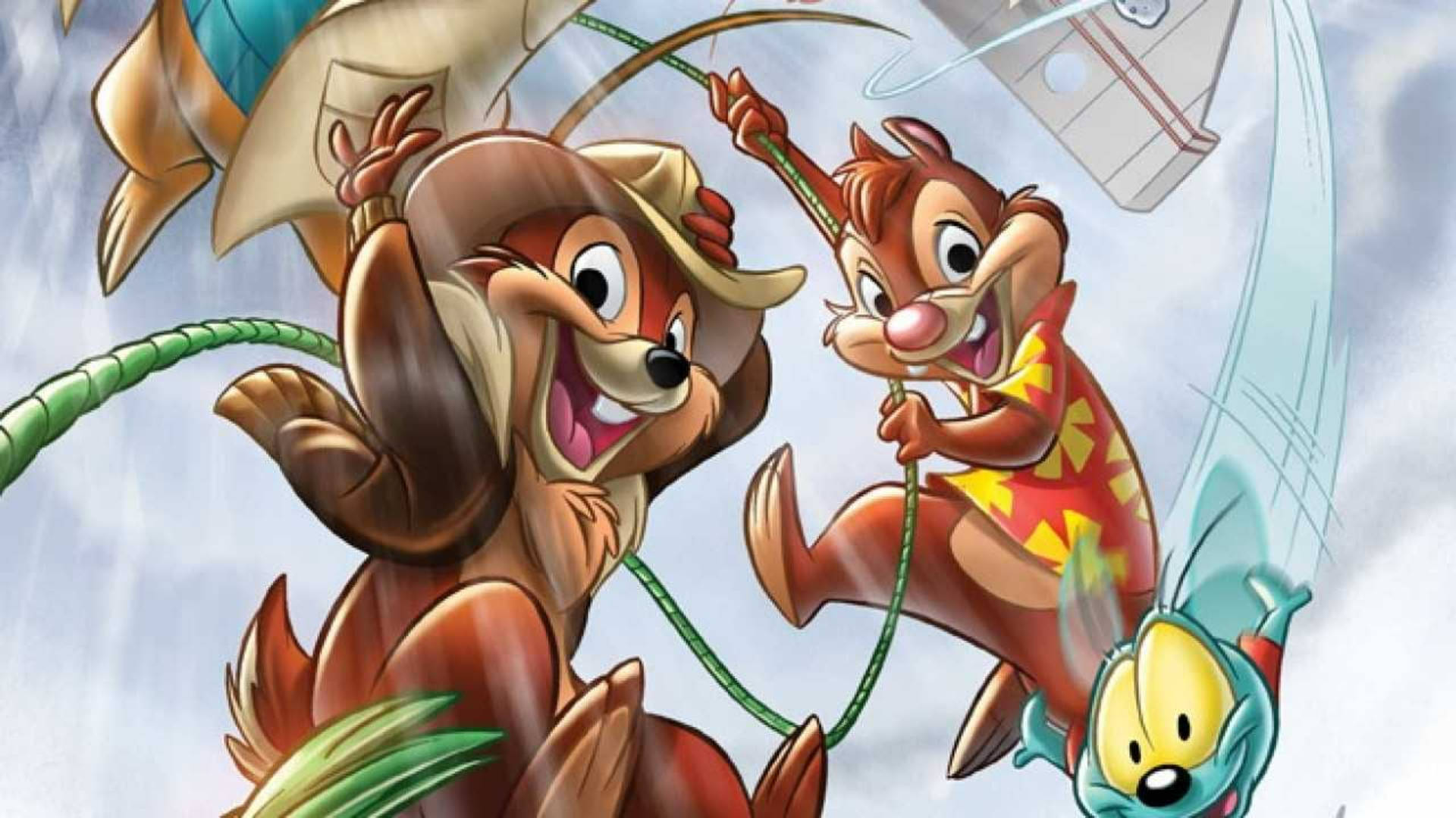 Chip N Dale Rescue Rangers, rope sliding, sailboat, Full HD Desktop Wallpaper