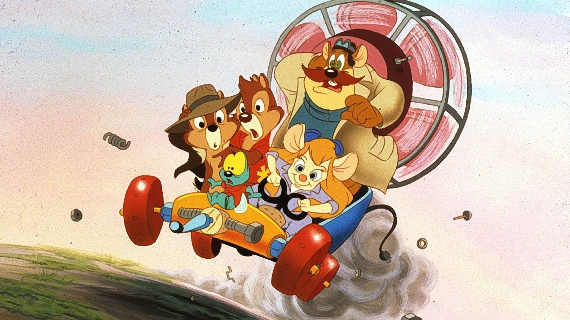 Chip N Dale Rescue Rangers, flying car, propeller, Full HD Desktop Wallpaper