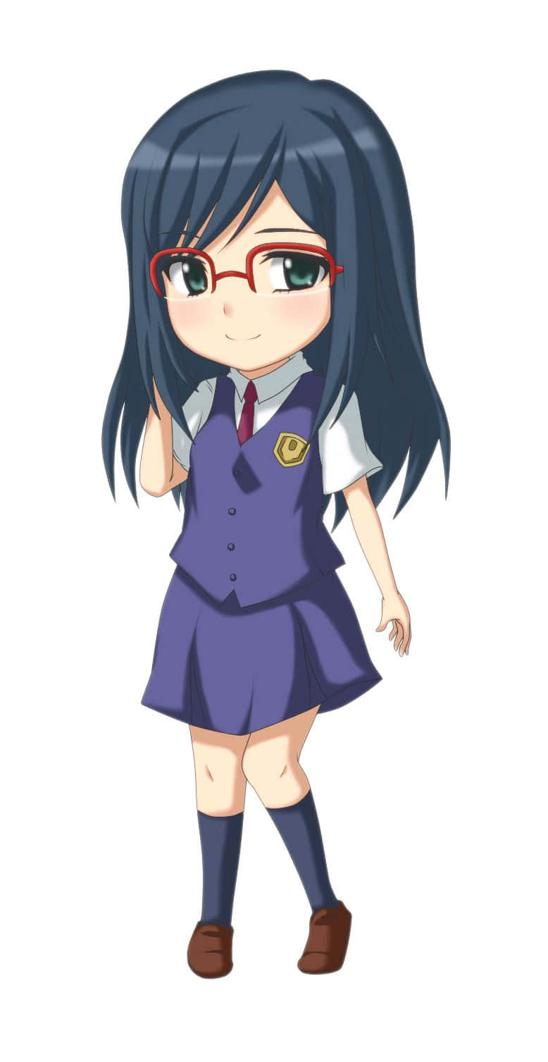 Chiriko Tsurumi, dark hair, red glasses, HD Phone Wallpaper