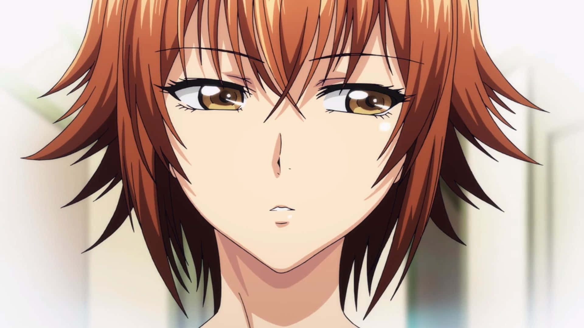 Chisa Kotegawa, anime girl, messy brown hair, Full HD Desktop Wallpaper