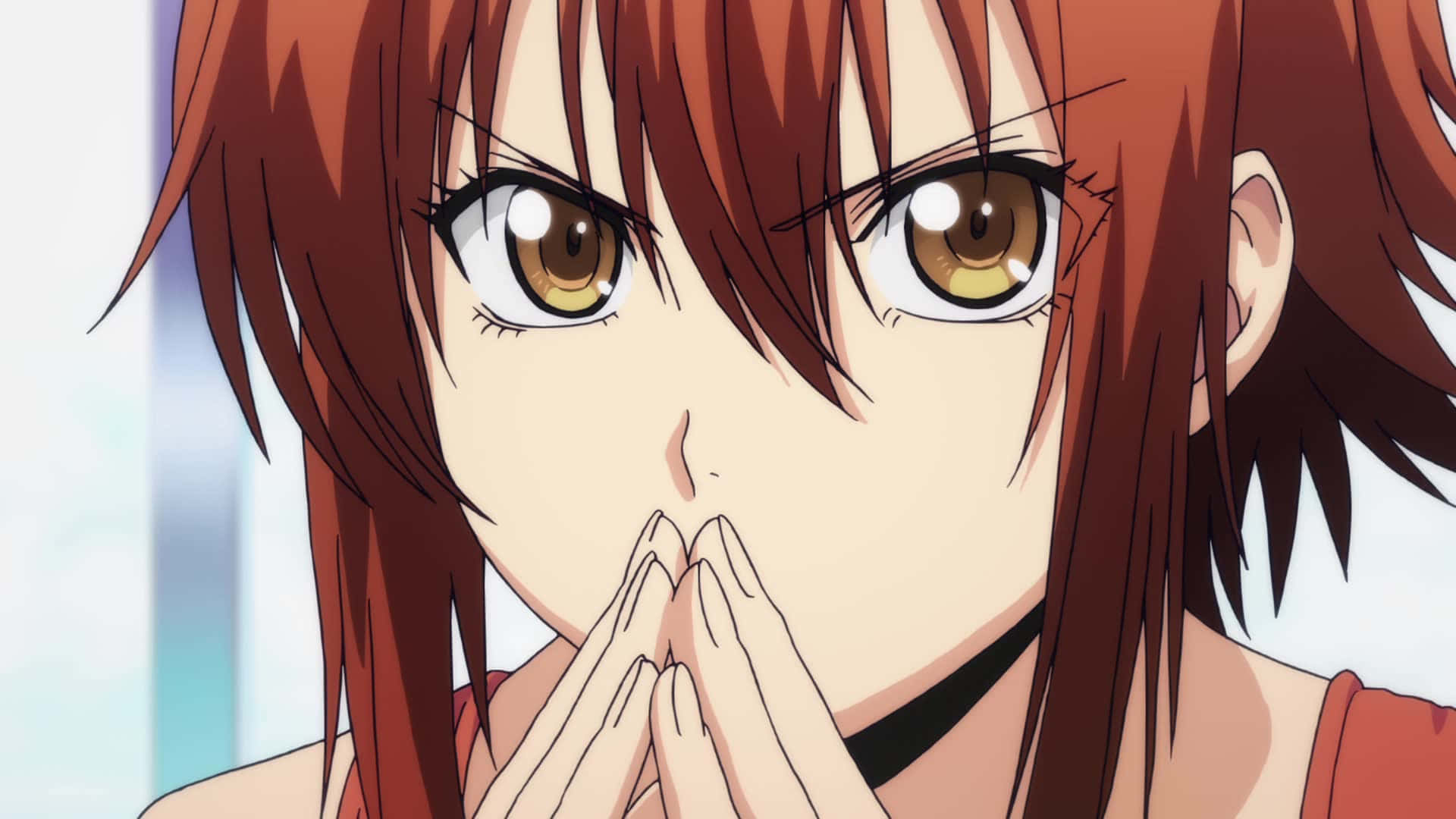 Chisa Kotegawa, red hair, brown eyes, Full HD Desktop Wallpaper