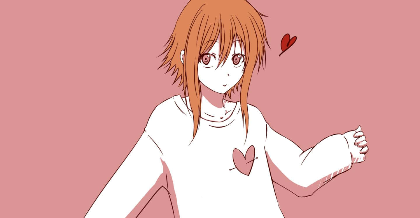 Chisa Kotegawa, orange hair, pink eyes, HD Desktop Wallpaper