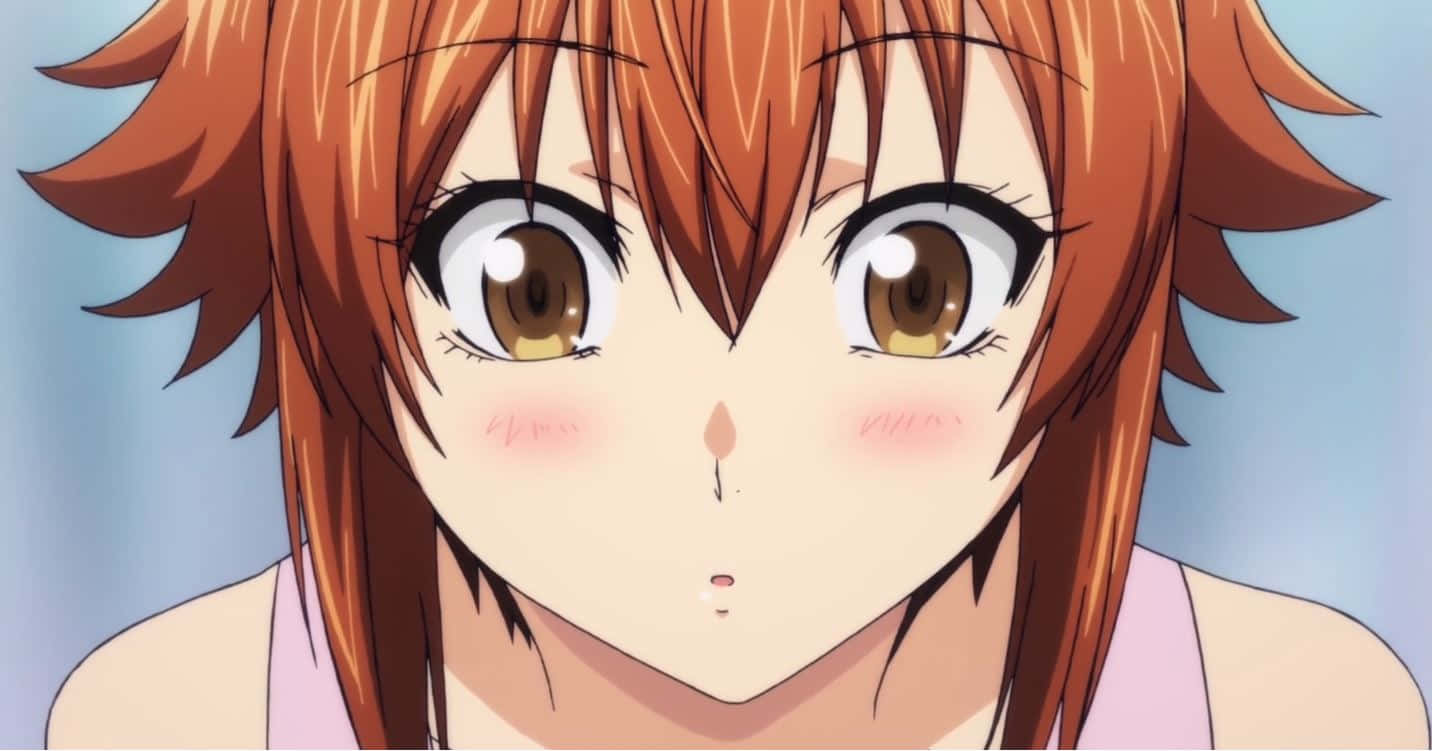 Chisa Kotegawa, spiky orange hair, wide brown eyes, HD Desktop Wallpaper