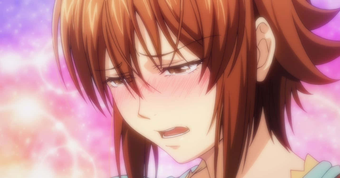 Chisa Kotegawa, reddish-brown hair, blush cheeks, HD Desktop Wallpaper