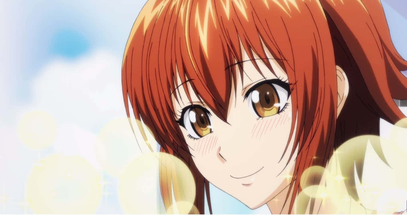 Chisa Kotegawa, orange hair, warm brown eyes, HD Desktop Wallpaper
