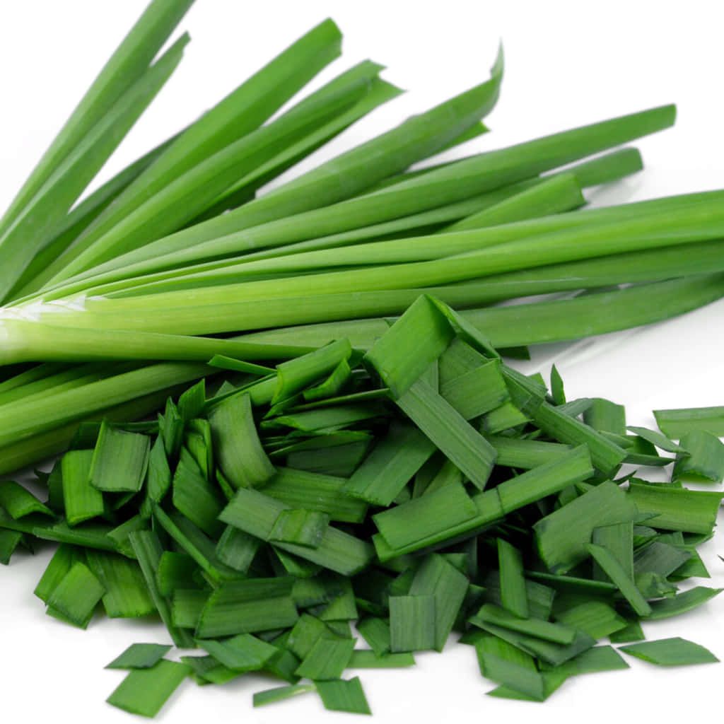 green chives, whole stalks, chopped pieces, SD Desktop Wallpaper
